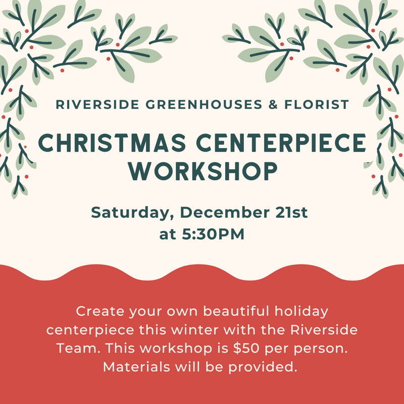 (FULL) Christmas Centerpiece Workshop Saturday, December 21st